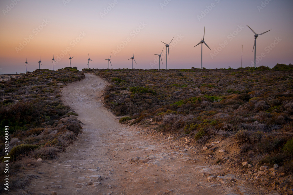 wind turbines, Bozcaada, Turkey