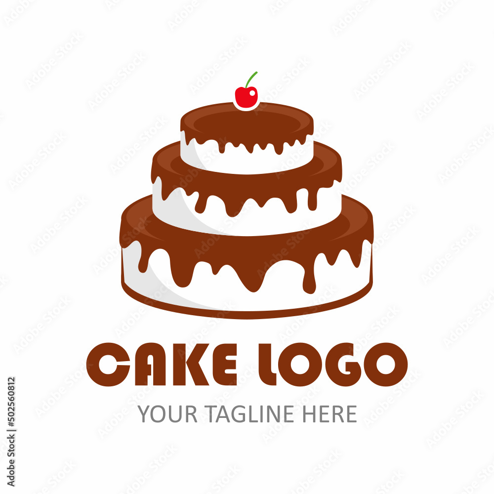 birthday cake logo illustration birthday cake logo illustration