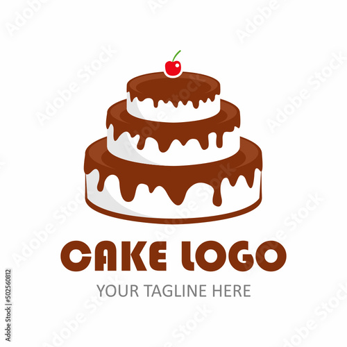 birthday cake logo illustration