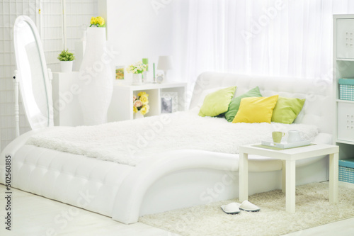 Modern bedroom interior in white color © aletia2011