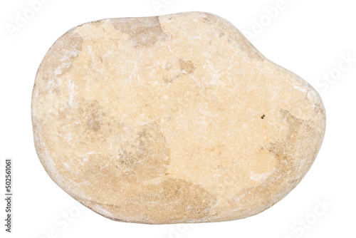 Top view of single yellow pebble