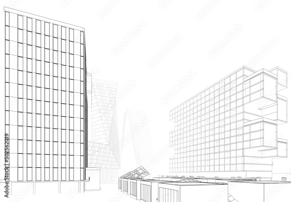 Fototapeta premium sketch of building