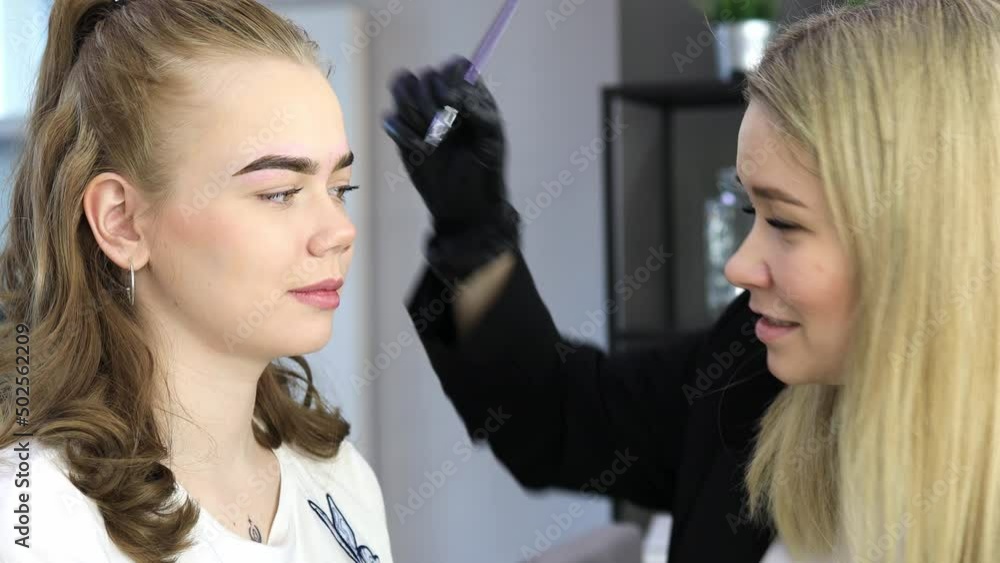 eyebrow tinting procedure in a beauty salon eyebrow tinting procedure in a beauty salon