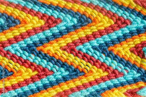 Guajiro Wayu handicraft weaving macro. Concept textures.