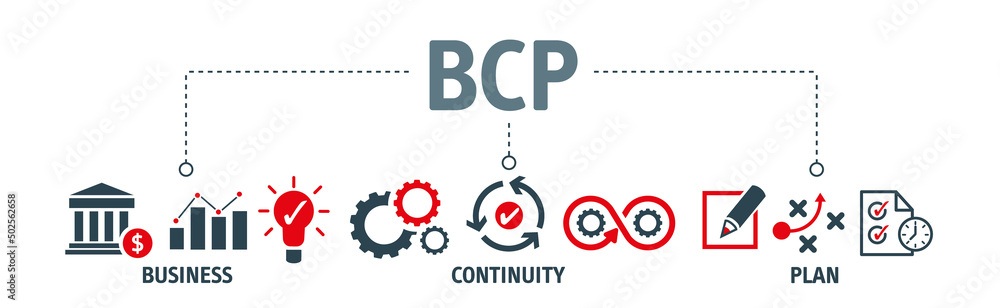 BCP acronym -  Business continuity planning concept on white background - obrazy, fototapety, plakaty 
