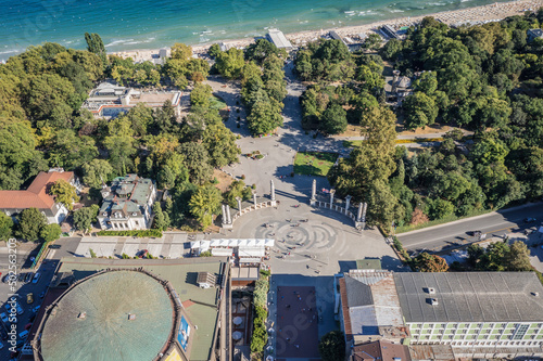 Drone photo of Sea Garden park in Varna city, Bulgaria