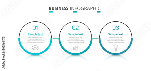 Business infographic design template with 3 options, steps or processes. Can be used for workflow layout, diagram, annual report, web design 