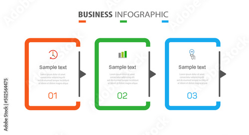 Business infographic design template with 3 options, steps or processes. Can be used for workflow layout, diagram, annual report, web design 