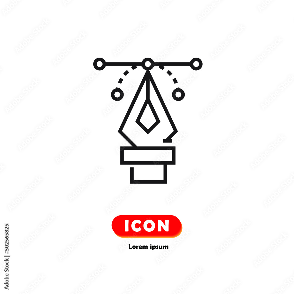Pen Tool icon write, drawing vector isolated on white background.