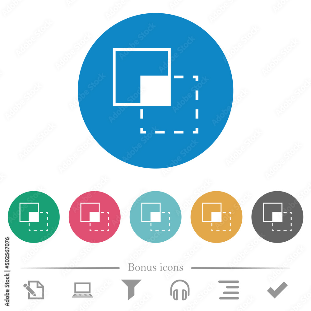 Clipping mask tool flat round icons Clipping mask tool flat round icons