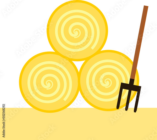 Hay bale round vector good for element design 
