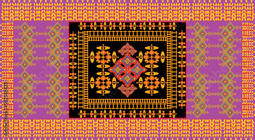 Ethic fabric carpet ornament native textile. Irate tribal seamless pattern. Geometric tranditional vector illustrations. Embroidery style.