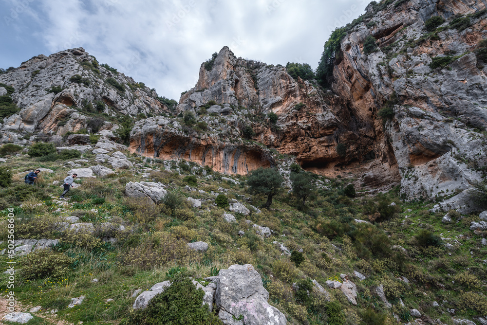 Rocky landscape in Kadisha Valley in North Governorate region, Lebanon