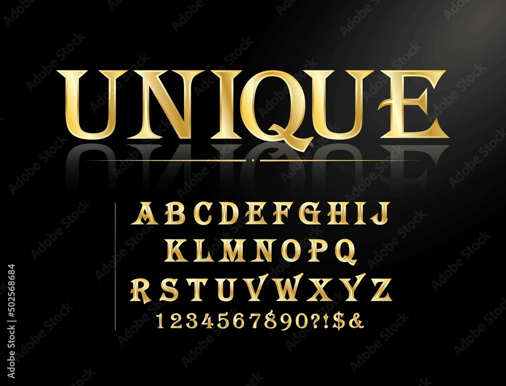 Obraz premium Gold Alphabet Letters