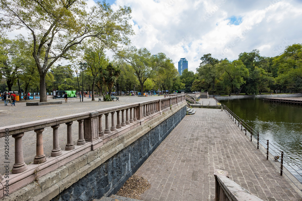 Mexico City, CDMX, Mexico, OCT 21 2021, Chapultepec lake in Chapultepec park