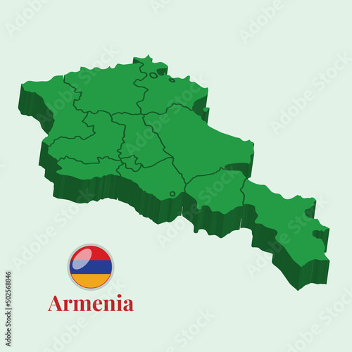 3D Map of Armenia   Vector Stock Photos Designs