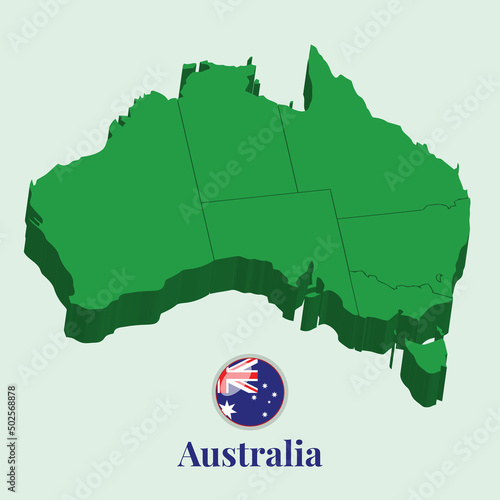 3D Map of Australia | Vector Stock Photos Designs