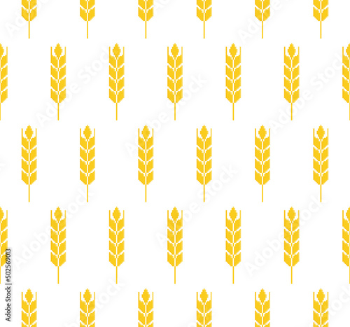  pixel wheat  Seamless Pattern vector wheat background pixel art for 8 bit game