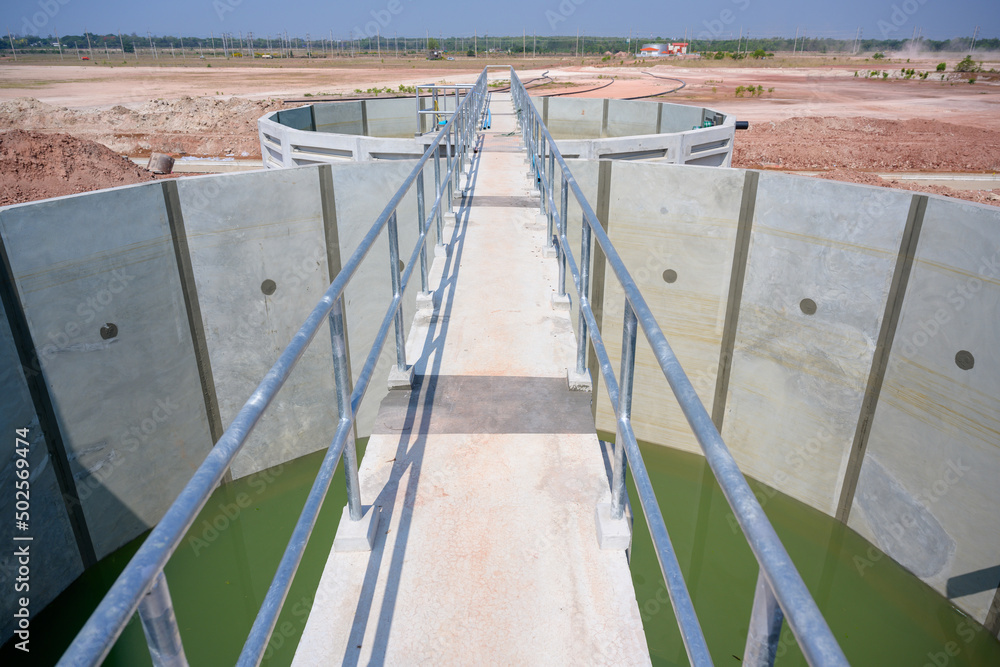 Fototapeta premium Reservoirs and septic tanks used in industrial estates industrial plant utilities Sewers and central wastewater treatment plants