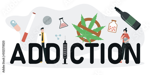 Drug, alcohol and tobacco addiction. Doctors provide help for abuse people with addictions. Narcological and alcoholical center addicted people