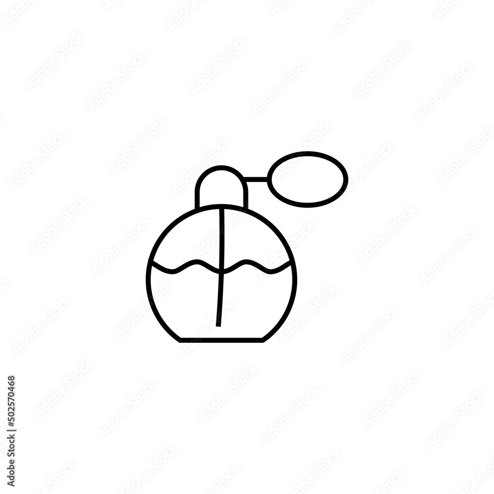 Cosmetic and beauty concept. Outline sign perfect for advertisement, web sites, internet stores etc. Line icon of vintage spray perfume Cosmetic and beauty concept. Outline sign perfect for advertisement, web sites, internet stores etc. Line icon of vintage spray perfume