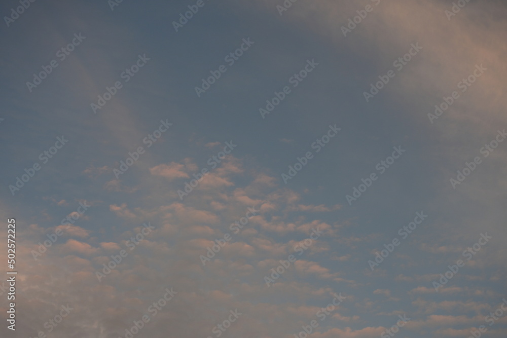 Clouds in the sky in the evening