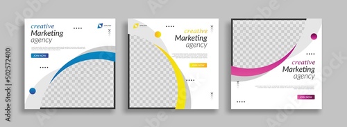 Set business sosial media post template design vector 