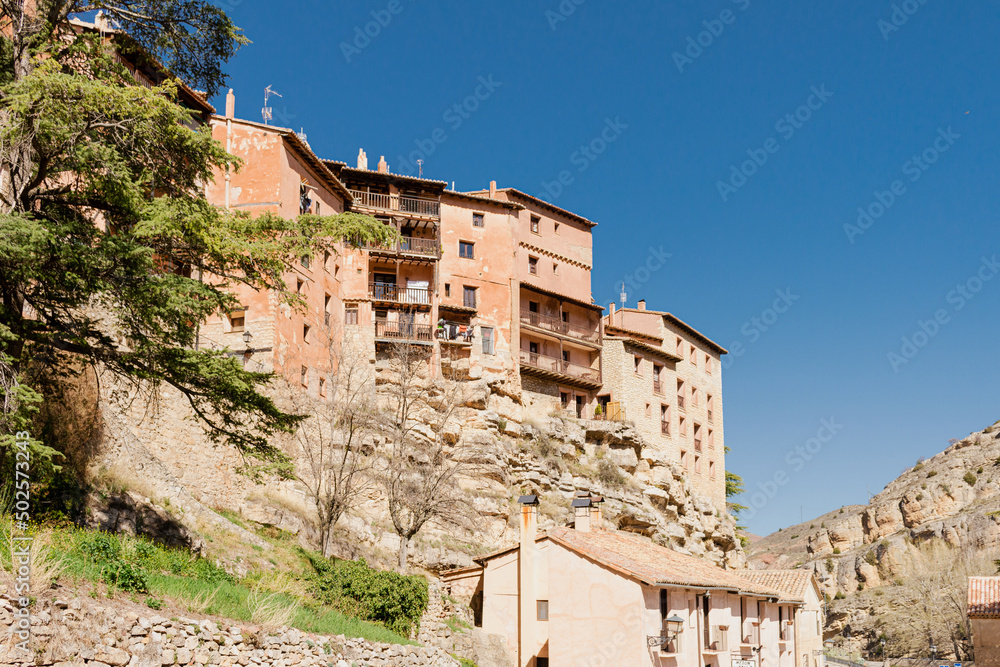 Panoramic picture of Albarracin Town, Teruel, Aragón, Spain. Horizontal picture. Sunny day in Albarracin