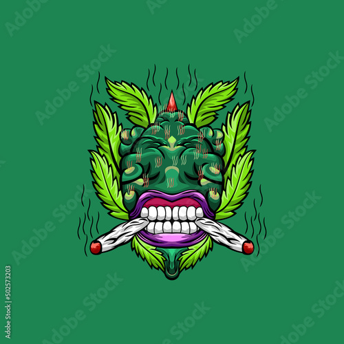 Illustration cannabis smoke design vector