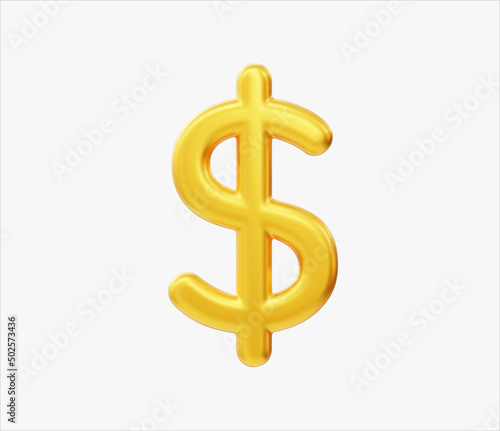 3d Realistic Dollar Sign vector illustration.