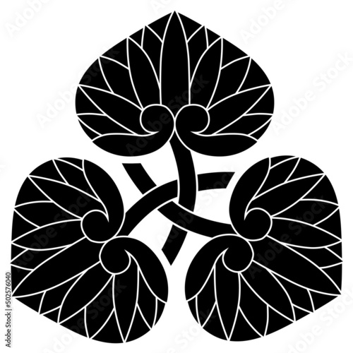 家紋です。三つ軸違い葵といいます。