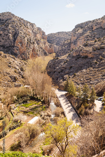 Vertical Picture of Guadalviar River, in Albarracin, Teruel, Aragón, Spain. 