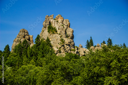 a rocks in Tustan fortress place, Skole Beskids National Nature Park, Lviv region, Ukraine