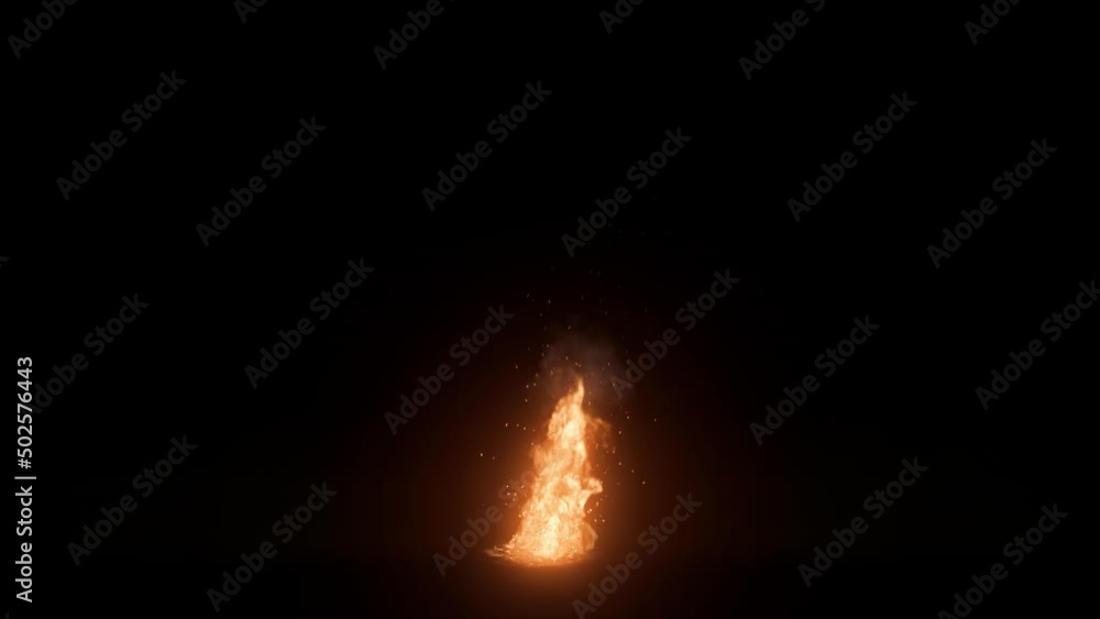 3D animation on realistic fire with smoke and sparks looped with alpha channel (transparency) in HQ 32bit Apple ProRes. Easy use. Drag and drop in your project with any non-linear editing software lik 3D animation on realistic fire with smoke and sparks looped with alpha channel (transparency) in HQ 32bit Apple ProRes. Easy use. Drag and drop in your project with any non-linear editing software lik