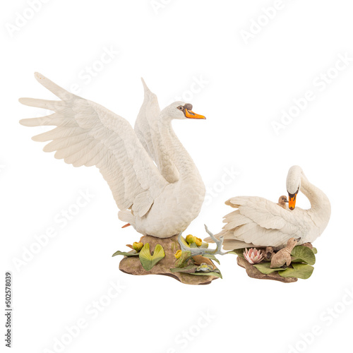 Porcelain Swan Sculpture