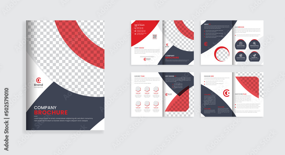 Company profile brochure template layout design, multipage brochure design, template layout design for modern business bifold brochure