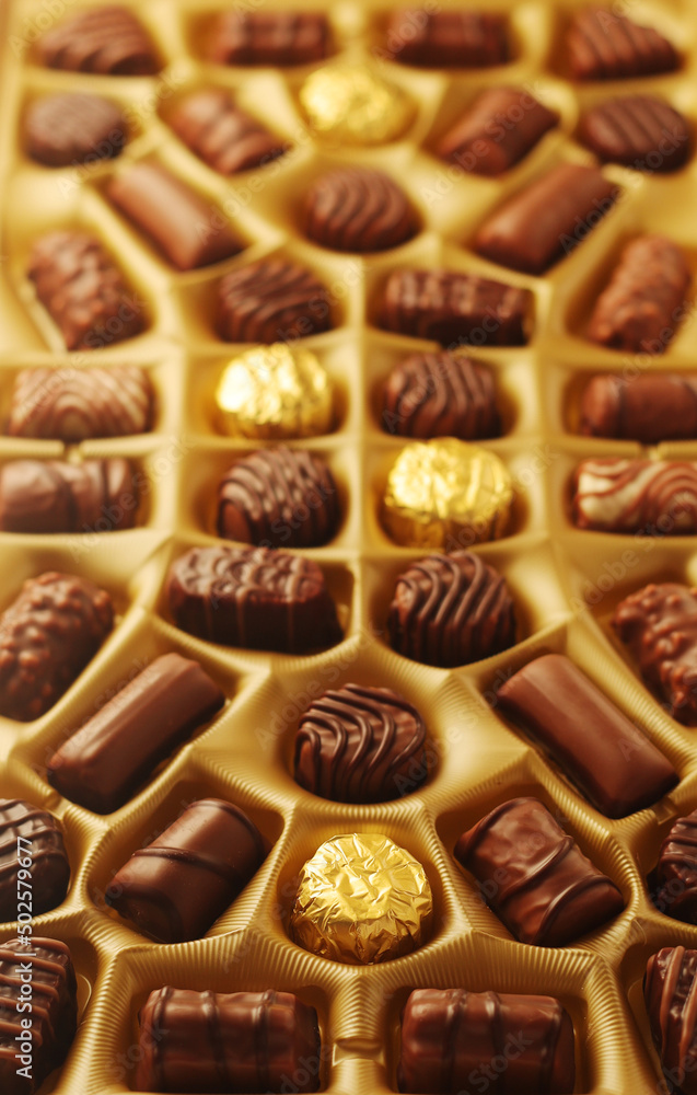 A box with praline chocolates	