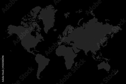 World map dotted pattern (dot pattern). World map illustration