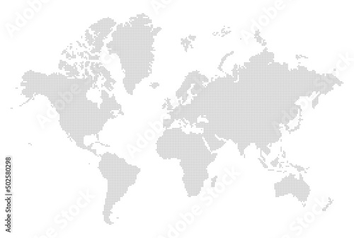 World map dotted pattern (dot pattern). World map illustration
