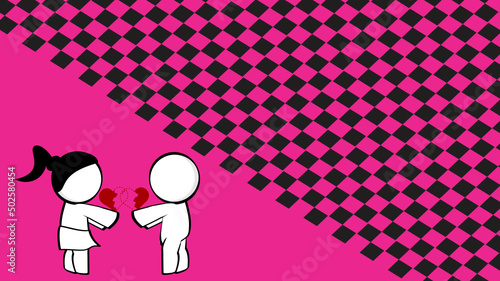 chibi kid pictogram love background illustration in vector format