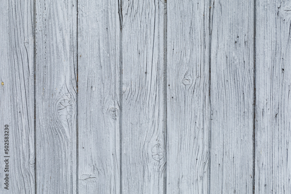 Painted light grey softwood plank background, natural wood board textured surface