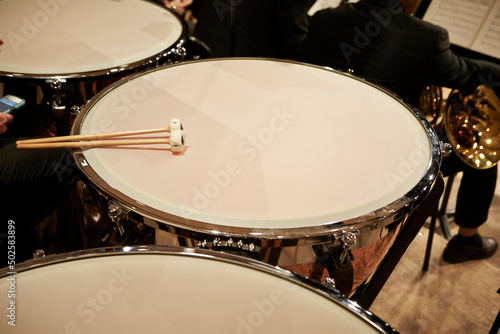 concert timpani instrument close-up photo