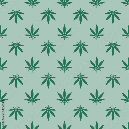 Marijuana Leaf (Cannabis) Alternating Green Pattern