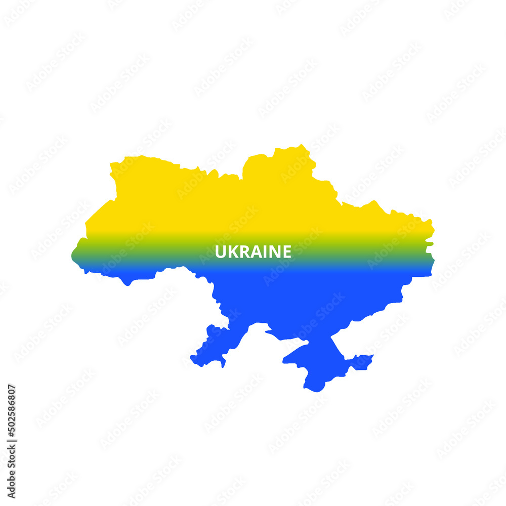 vector map of ukraine blue and yellow, for ukraine