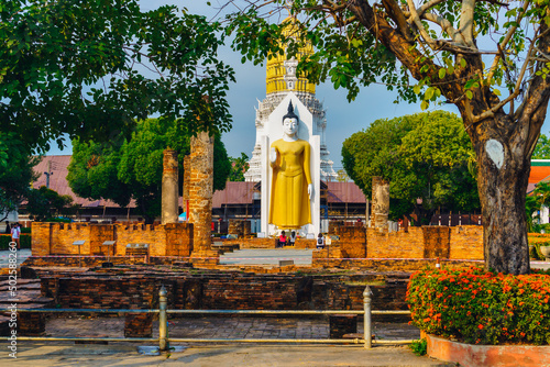 Ancient Buddha in temple of Phitsanulok thailand