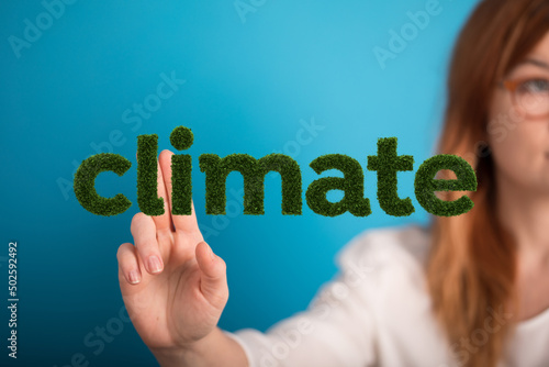 climate modern green 3d word