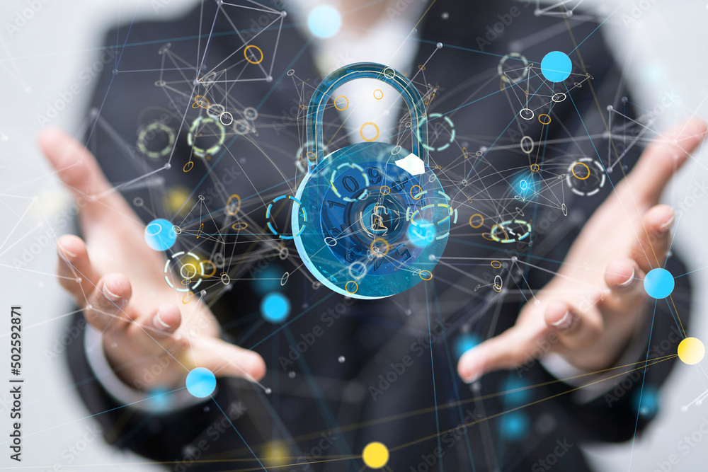 Cybersecurity and information or network protection. Future technology web Cybersecurity and information or network protection. Future technology web
