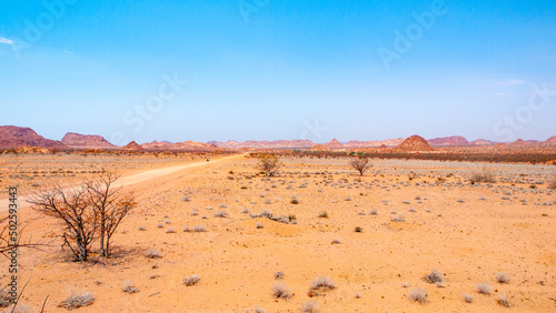 Orange rocky landscape of Damaraland