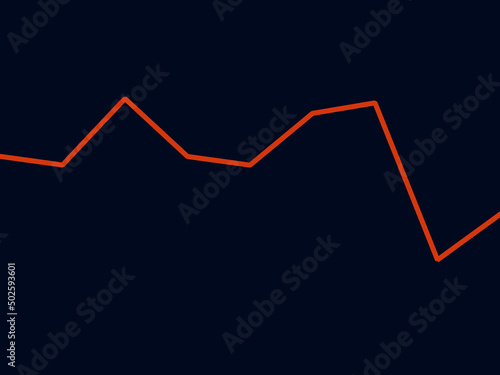 fondo negro y linea ascendete y descendente que simula un grafico de color rojo