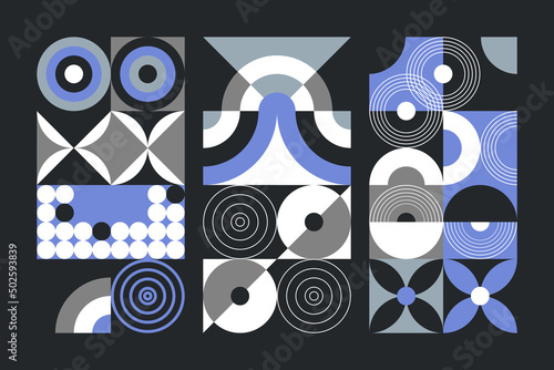 Geometric flat funky mural abstract background 